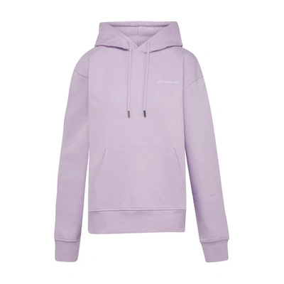 Shop Jacquemus Brode Adjustable Hoodie In Purple