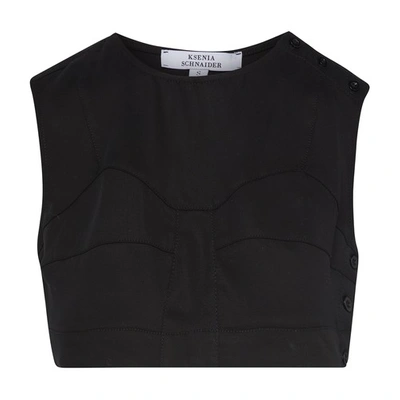 Shop Ksenia Schnaider Corsetted Cropped Top In Dark Grey