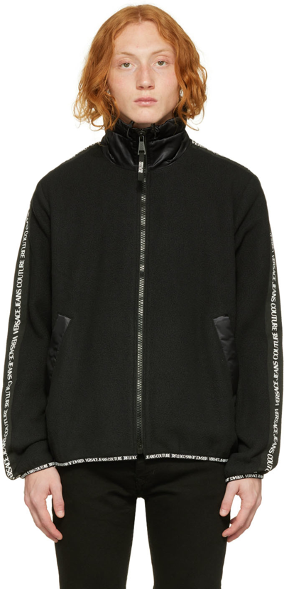 Shop Versace Jeans Couture Black Zip Sweater In E899 Black