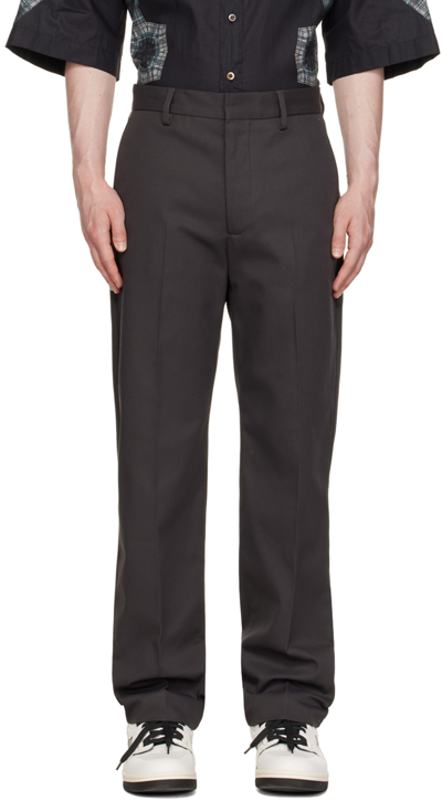 Shop Acne Studios Gray Casual Trousers In Aa2 Anthracite Grey