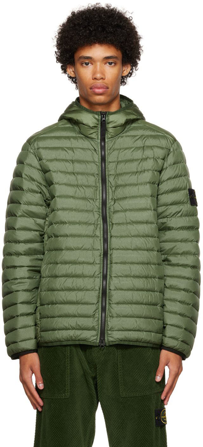 Stone Island Quilted Hooded Shell-down Jacket In Green | ModeSens
