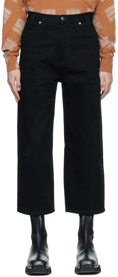 Shop Eckhaus Latta Black Baggy Jeans In Almost Blac