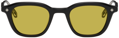 Shop Lunetterie Générale Black & Yellow Enigma Sunglasses In Black/palladium-soli