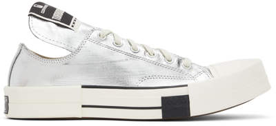 Shop Rick Owens Drkshdw Silver Converse Edition Turbodrk Chuck 70 Low Sneakers In 181 Silver