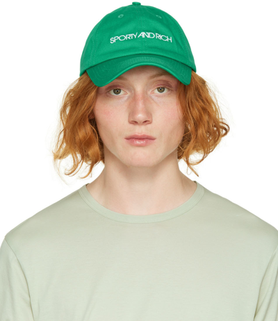Shop Sporty And Rich Green Disco Cap In Kelly/white