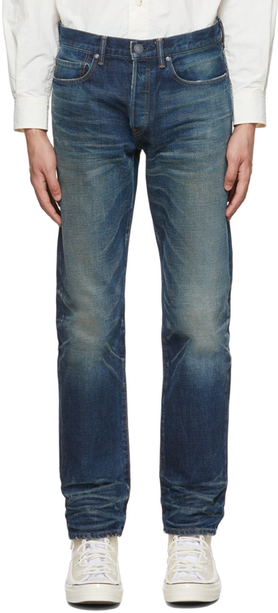 Shop John Elliott Blue Straight-leg Jeans In Nimbus