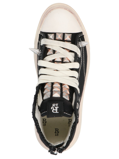 Shop R13 Oversize Sole Studded Sneakers In Black