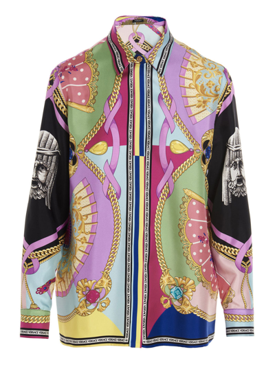 Shop Versace Ventagli Shirt In Multicolor