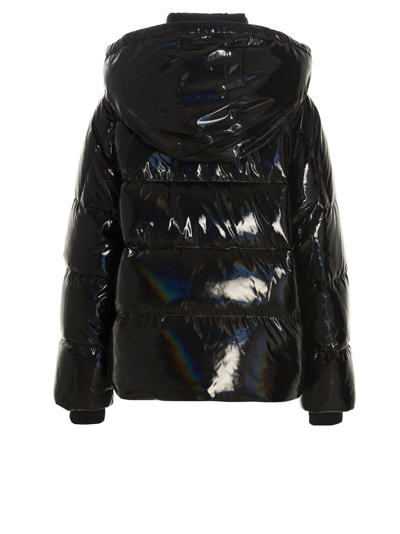 Shop Karl Lagerfeld Iridescent Down Jacket In Black