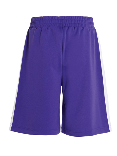 Shop Palm Angels Logo Bermuda Shorts In Purple