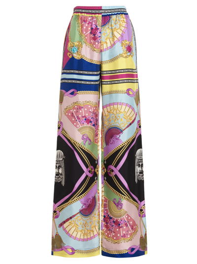Shop Versace Ventagli Pants In Multicolor