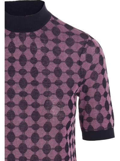 Shop Tory Burch Patterned Sweater In Purple