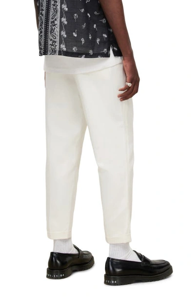 Shop Allsaints Tallis Pleated Cotton & Wool Trousers In Wheatgrass Taupe