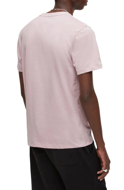 Shop Allsaints Brace Tonic Crewneck T-shirt In Faded Mauve Pink