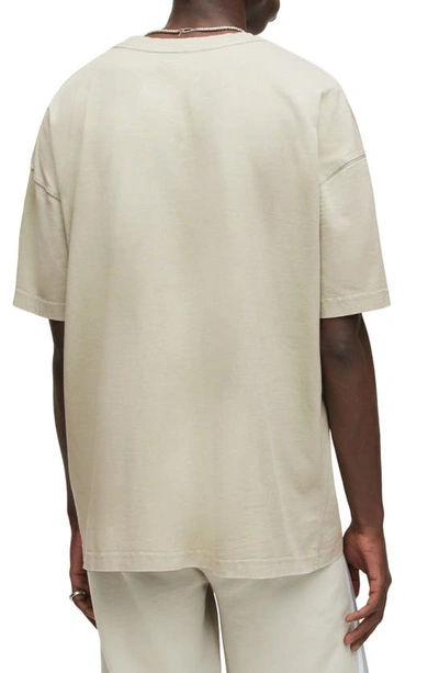 Shop Allsaints Isac Cotton T-shirt In Bleach Sage Green