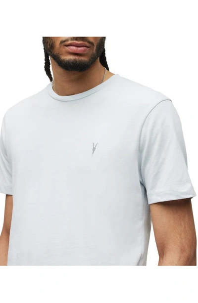 Shop Allsaints Brace 3-pack Short Sleeve Crewneck T-shirts In Blue/ Powder Blue/ White