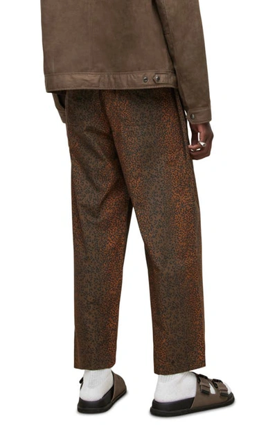 Shop Allsaints Cowell Wide Leg Cotton Trousers In Aged Walnut Brown