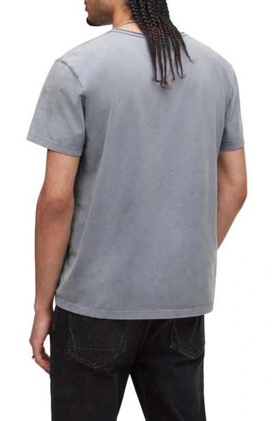 Shop Allsaints Bodega Solid Crewneck T-shirt In Aged Blue