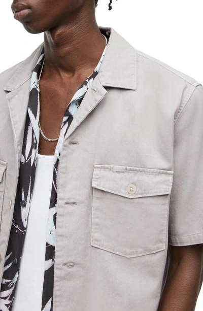 Shop Allsaints Spotter Button-up Shirt Jacket In Vintage White