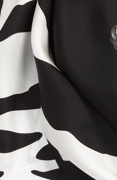 Shop Dolce & Gabbana Zebra Print Silk Square Scarf In Zebre