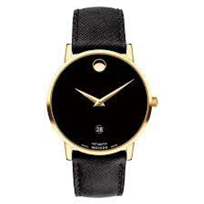 Shop Movado Museum Classic Automatic Black Dial Mens Watch 0607566 In Black / Gold / Gold Tone / Yellow