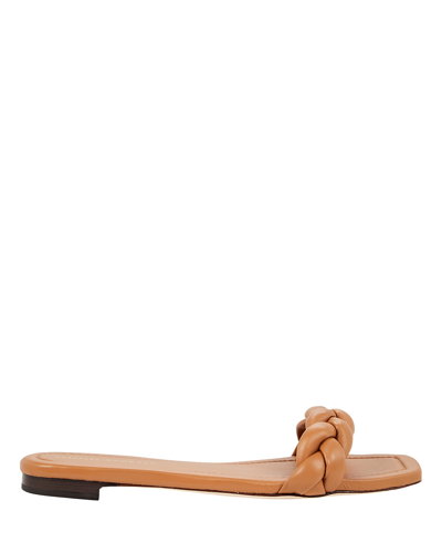 Shop Loeffler Randall Jackson Braided Leather Slide Sandals In Brown