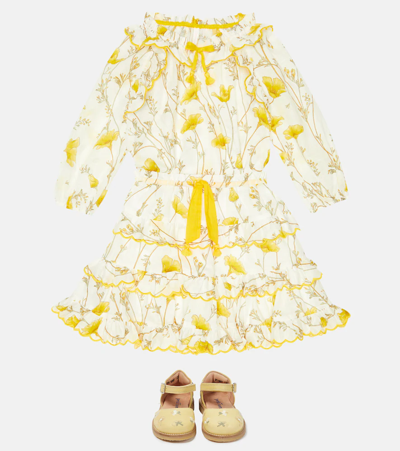 Shop Zimmermann Jeannie Floral Cotton Skirt In Yellow Poppy