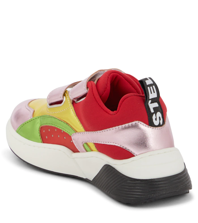 Stella Mccartney Color Block Faux Leather Strap Sneakers In Multicolor