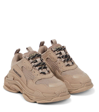 Shop Balenciaga Triple S Sneakers In Dark Beige