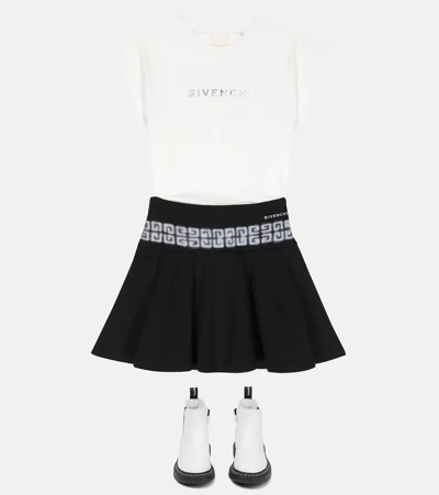 Shop Givenchy 4g Cotton-blend Skirt In Black