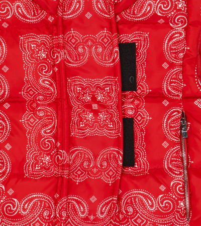 Shop Givenchy Printed Quilted Vest In Bright Red