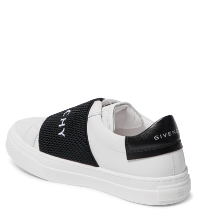 Shop Givenchy Logo Leather Sneakers In White