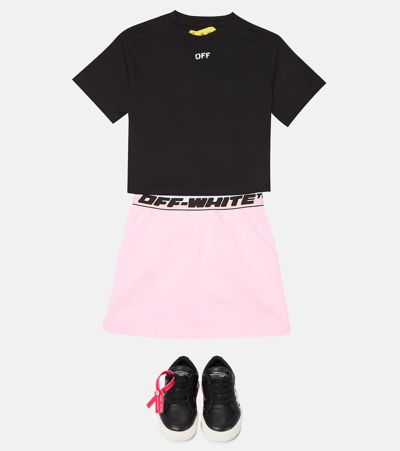 Shop Off-white Cotton T-shirt In Black White