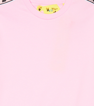 Shop Off-white Logo Cotton T-shirt In Pink Black