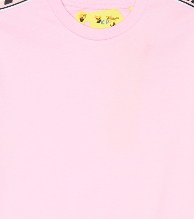 Off-white Kids Pink Band T-shirt In Pink Black