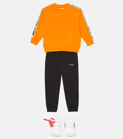 Shop Off-white Cotton Jersey Sweatshirt In Orange Black