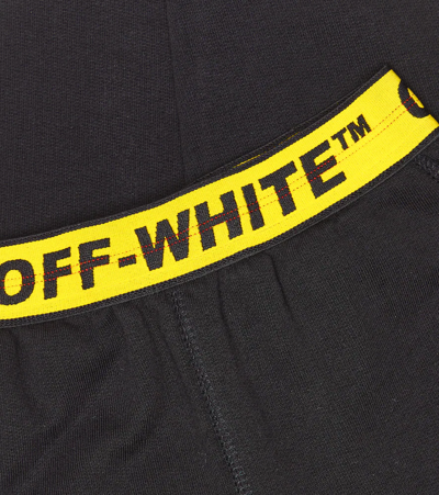 Shop Off-white Logo Cotton Jersey Sweatpants In Black Yellow