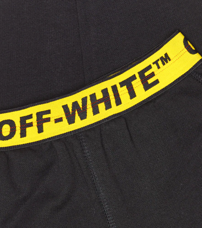 Off-white Branded Cotton-jersey Jogging Bottoms 4-12 Years In Black Yellow