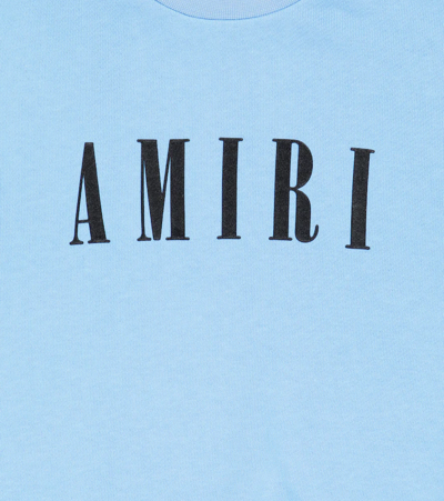 Shop Amiri Logo Cotton Sweatshirt In Baby Blue