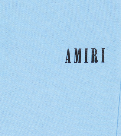 Shop Amiri Logo Cotton Sweatpants In Baby Blue