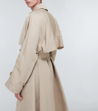 Shop Alexander Mcqueen Trench Coat In Stone