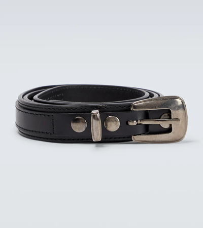 Shop Lemaire Leather Belt In Black