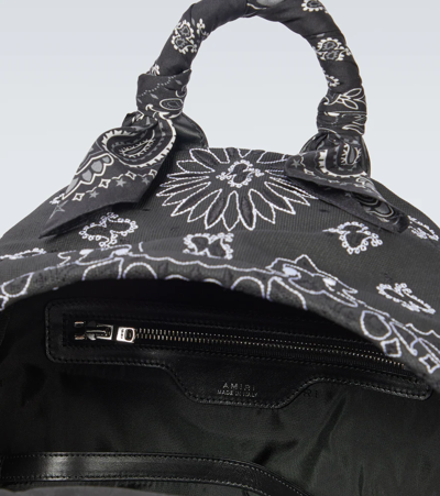 Shop Amiri Printed Canvas Backpack In Black