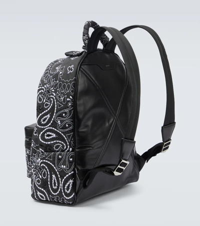 Shop Amiri Printed Canvas Backpack In Black