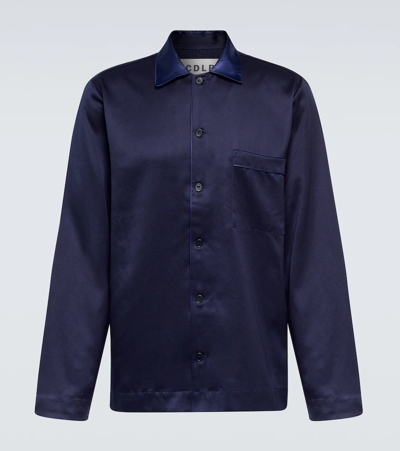 Shop Cdlp Pajama Shirt In Navy Blue