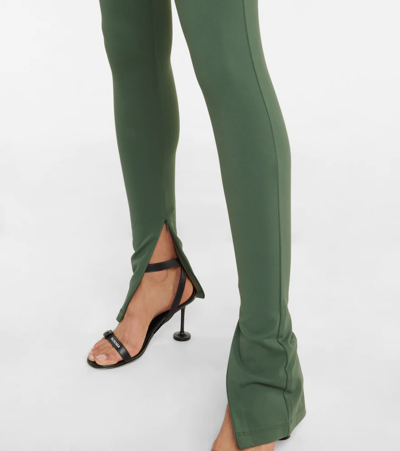 Shop Wardrobe.nyc Wardrobe. Nyc Side Split High-rise Leggings In Green