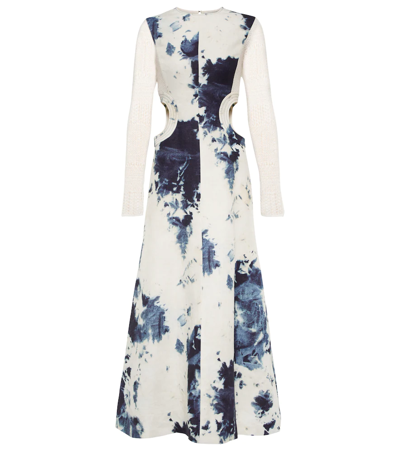 Shop Chloé Tie-dye Cutout Midi Dress In Multicoloured