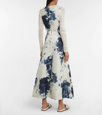 Chloé Tie-dye Cutout Midi Dress In Multicoloured