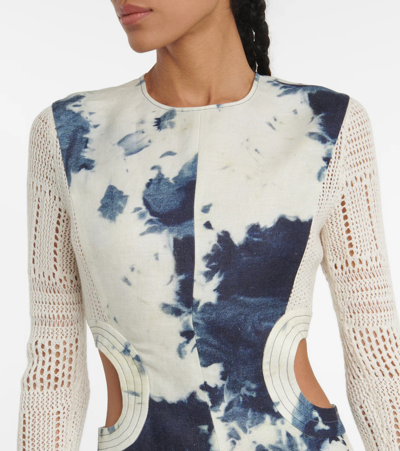 Chloé Tie-dye Cutout Midi Dress In Multicoloured
