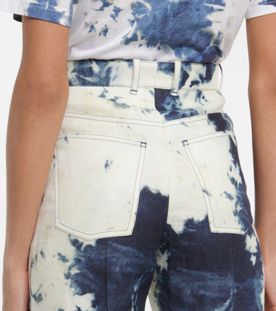 Chloé Tie-dye Linen Flared Pants In Multicoloured
